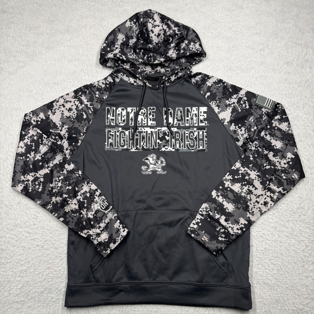 Notre Dame Fighting Irish Camo Colosseum OHT Military‎ Hoodie Sweatshirt Men's M